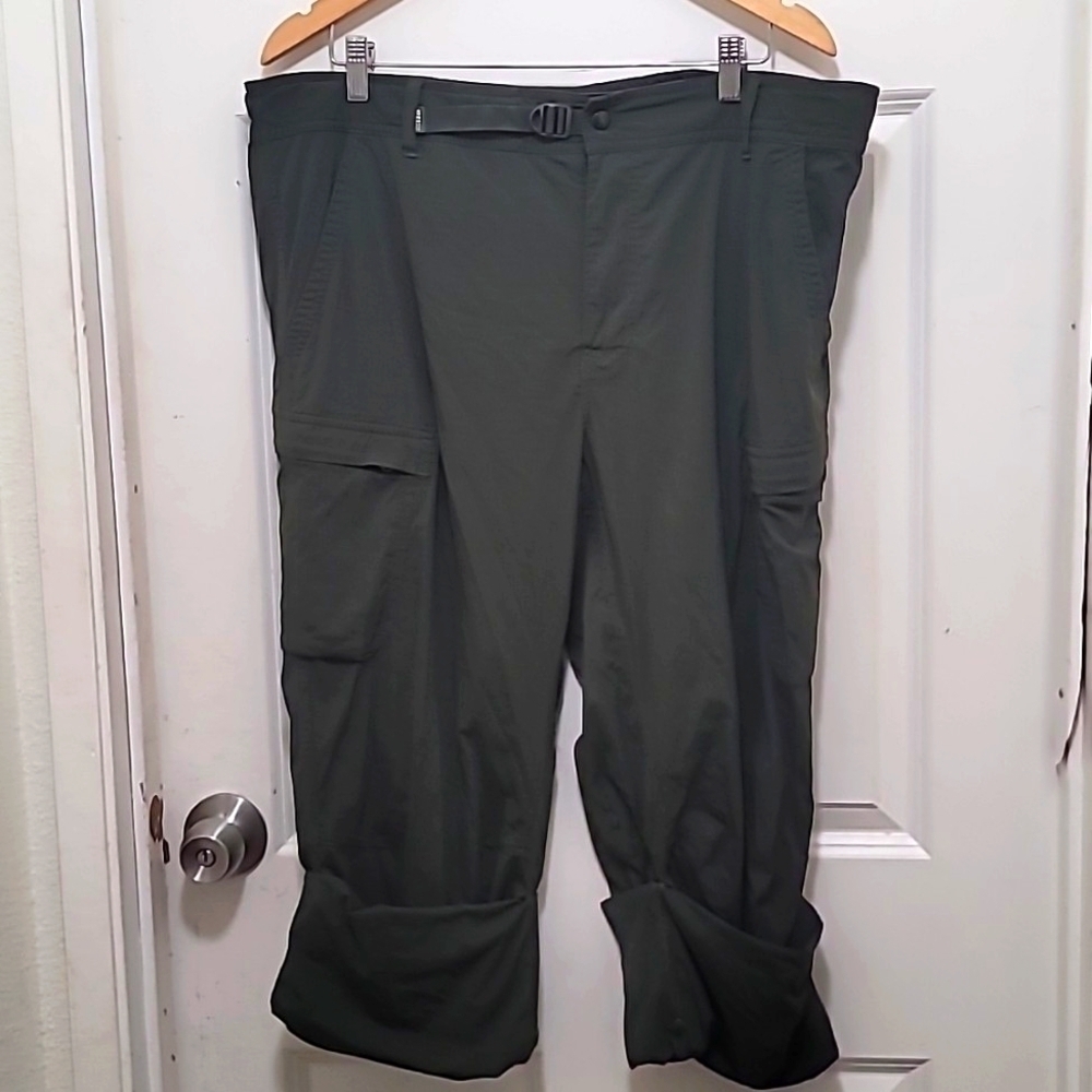 REI Co-op Sahara Cargo Hiking Pants Mens 44x32 Green‎ Belted Outdoor Trail